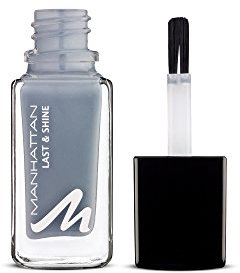 Manhattan Last & Shine Nagellack – Grauer, glänzender Nail Polish für 10 Tage perfekten Halt – Farbe Give It Some Welly 915 – 1 x 10ml