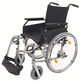 Drive Medical Rollstuhl ROTEC XL - 61 cm Sitzbreite, Aluminium, Schwarz, Silber, Standard, Mag Rad, Speichenrad, Trommelbremse