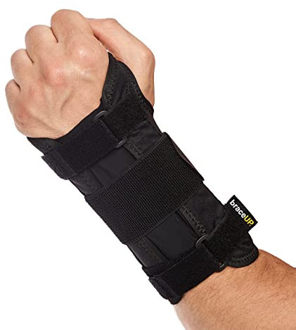 BraceUP Tutore Polso, Tutore Pollice Destro Sinistro - Fascia Polso per Polsiera Ortopedica, Polsiera Tendinite, Tutore Mano Tunnel Carpale (Mano Sinistra, L/XL)