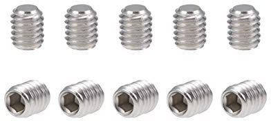 sourcing map 50Stk. M4x5mm Innensechskant Madenschraube Flacher 304 Edelstahl Schraube