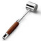 Batticarne Acciaio Inox Professionale, Batticarne Martello Doppia Faccia Inteneritore Carne Meat Tenderizer Mallet Hammer con Maniglia in Legno Antiscivolo, Accessori Cucina Sicurezza in Lavastoviglie