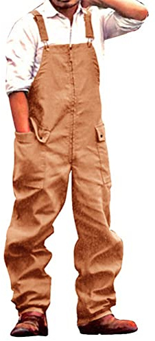 Minetom Herren Jeans Latzhose Overall Arbeitshosen Lange Jeanshose Retro Denim Arbeitslatzhose Jumpsuit Multifunktion Hose Arbeitskleidung Loose Fit