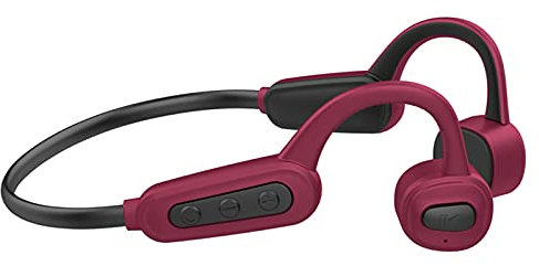 ESSONIO Sportkopfhörer Bluetooth wasserdichte Kopfhörer Schwimmen Knochenschall Kopfhörer Offenes Design Noise-Cancelling 12 Hours Music Time IPX8 Waterproof Für Tauchen Fitnessstudio Dusche(RED)