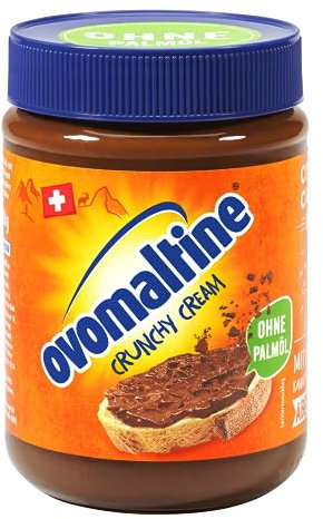 Ovomaltine Crunchy Cream Brotaufstrich - einzigartig knusprige Schoko-Creme ohne Palmöl - süßer Aufstrich mit knusprigen Ovomaltine Stückchen - hergestellt in der Schweiz (1 x 380g)