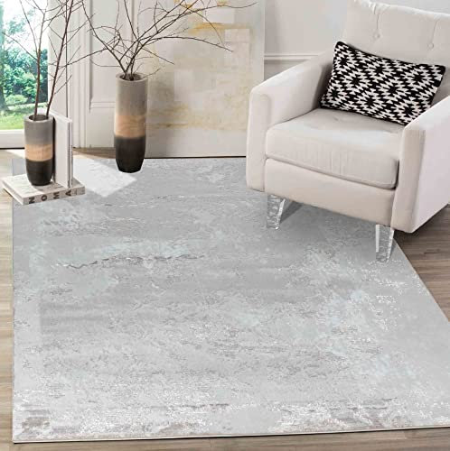 Serdim Rugs Serenity Modern Abstract Sprayed Grunge Textured Contemporary Area Rugs, Stone, Rectangle 160 x 230cm