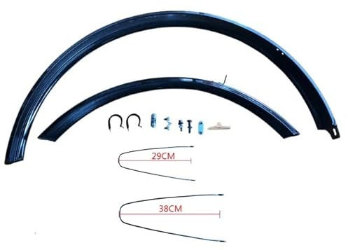 HMTE Guardabarros de Hierro para Bicicleta de montaña de 26, 27,5 y 29 Pulgadas, Guardabarros Delantero y Trasero para Bicicleta de montaña, Evita la oxidación (29 Pulgadas, Negro)
