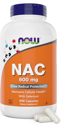Now NAC 600 mg, 400 Capsules, N-Acetyl Cysteine with Selenium