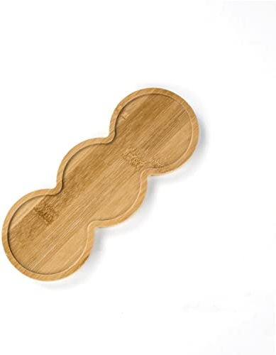 Bandeja de tocador de madera, organizador de encimera, bandeja de servir, bandeja de almacenamiento de joyas, bandeja dispensadora de jabón, bandeja de baño, platillo de bambú para plantas suculentas,