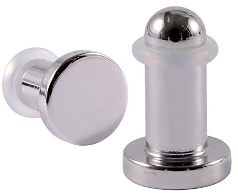 Stfery Tunnel 2mm, Tunnel Titan Silber Solider Zylinder 2er Plug Ohr Gauges Schmuck Flesh Piercing Damen Herren Punk 12G
