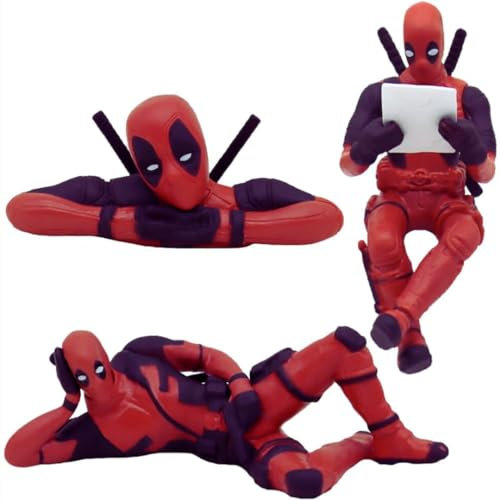 3pcs Superheroes, Action Figures, Deadpool, Car Desk Table Accessories, Deadpool Cake Decorations, Birthday Party Supplies, Cake Toppers, Collectibles