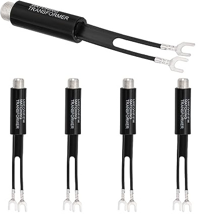 Bingfu Trasformatore Antenna Balun da 75 Ohm (Tipo F) a 300 Ohm | Convertitore Corrispondente, Connettore Adattatore Coassiale, per Antenna FM VHF UHF