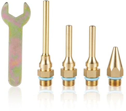 4 Stück Klebepistole mit Feiner Düse, 4 Größen Klebepistole Düse für Heißklebewerkzeuge Robust Düsenspitzen-Set für Handwerk Schule Heimwerken Kunst Zuhause Schnelle Reparatur