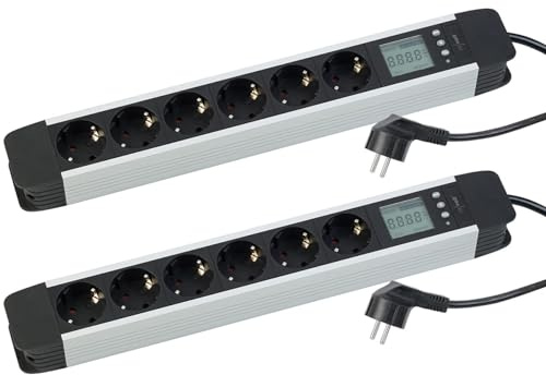 2 multiprises 6 prises avec wattmètre et écran LCD [revolt]
