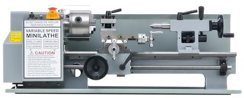 CREWORKS Metalldrehmaschine 18x35cm Tisch-Metalldrehmaschine 3-Backenfutter, 2250 U/min 550 W Metallbearbeitungsmaschine mit stufenloser Einstellung, Metalldrehmaschine zum Gewindedrehen