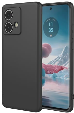 HAOYE Funda para Motorola Moto Edge 40 Neo, Carcasa Suave Silicona TPU de Cubierta Delgado, Protector a Prueba de Golpes Case Cover con Forro de Tela. Negro