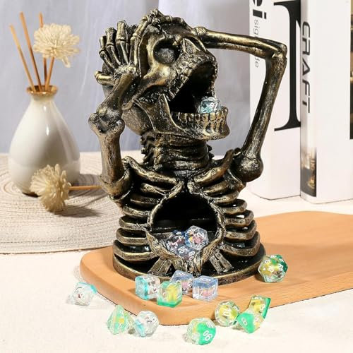 DNDND Torre di dadi a forma di teschio, Coppe D&D Dice Rolling Tower per Dungeons and Dragons DND giochi da tavolo e giochi di ruolo (rame)