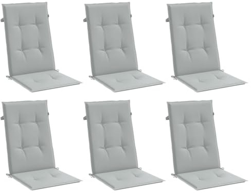 vidaXL Hochlehner-Auflagen 6 STK. Melange Hellgrau 120x50x4 cm Stoff