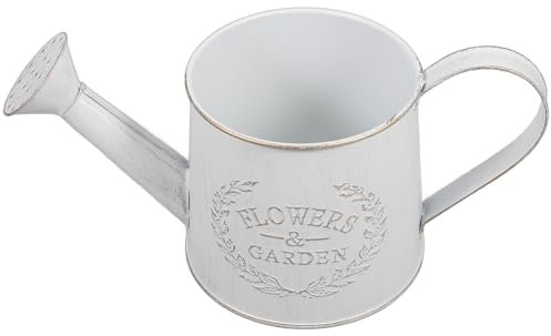HANABASS Outdoor Watering Pot for Indoor Plants Portable Watering Can Open Design for Easy Filling for and Potted Plant Care White Galvanized Iron Material