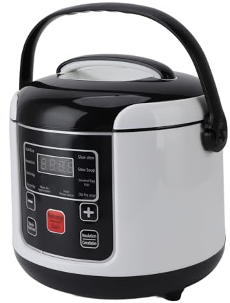 Compact Rice Cooker 2 QT 8 Cups Cooked Non Stick Aluminum Alloy for Brown Rice Quinoa Oatmeal Slow Cooker Saute Warmer, Double Safety Locks 24H Appointment Insulation Technology