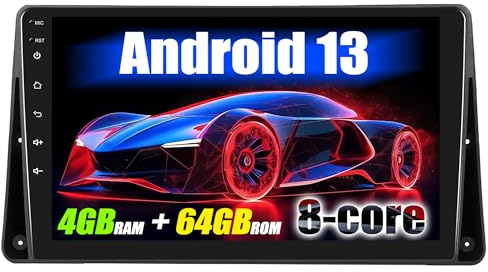 SIXWIN 4+64G 8-Core Android 13 Radio Coche para Renault Kangoo 2013-2020/Nissan NV250 2013-2021, con CarPlay Android Auto DSP, 9 Pulgadas Pantalla Táctil,1280 * 720,con GPS WiFi BT USB FM RDS Radio