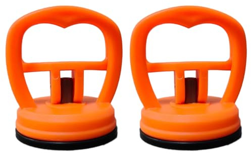 Anlising 2PCS Auto Dent Saugnapf, Beulenzieher Auto, 15KG Tragkraft, Gummisauger, Beulen Reparaturset Auto, Saug-Heber, Praktische Saug-Näpfe, für die Reparatur von Autodellen,Glas,Bildschirm(Orange)