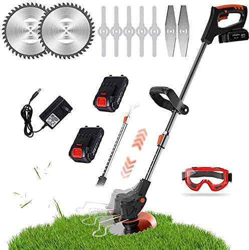 Potente tagliasiepi elettrico professionale senza fili con 2 batterie al litio e lame in metallo, tagliasiepi elettrico telescopico leggero senza fili, attrezzi da giardinaggio per la rifinitura del