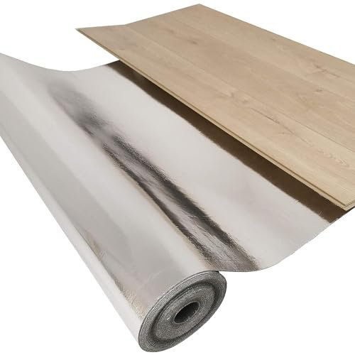 uficell® Akustik Trittschalldämmung Silence Floor Akustik ALU Gehschalldämmung für Laminat und Parkett mit Alu-Dampfbremse, Raumdichte: 1000 kg/m³ (Stärke 3 mm | 50 m²)