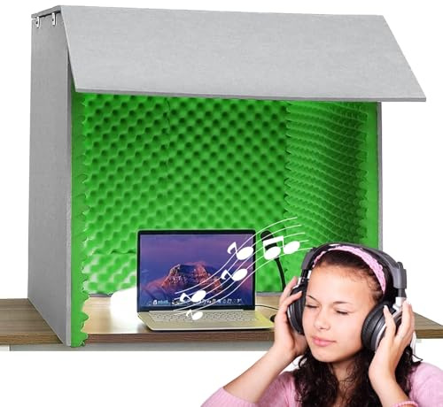 Tragbare Schallaufnahme Mikrofon-Isolationsschild Akustikschaumstoff Schalldämmung Hochdichte Schallschutzmatte für Podcasts,Gaming,Büros,Studio,akustische Behandlungen