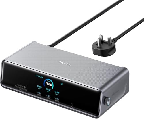 Anker Prime Docking Station (DL7400), 14-in-1 Triple Display, DisplayLink | 140W Max, Smart Display, Triple 4K@60Hz (2 HDMI+1 DP), for Windows Laptops (The Latest DisplayLink Driver Must Installed)