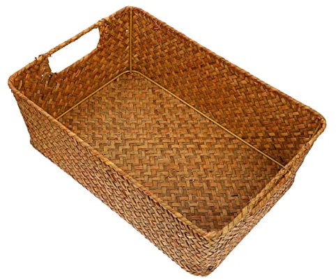 Garneck Handwoven Storage Basket Household Bread Basket Multi-function Snack Container for Kitchen Organizing for Home Supply for Storage Box and Organiser