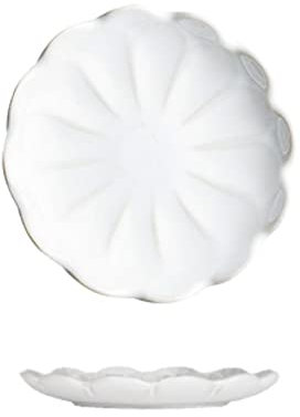 Ciotola per insalata in ceramica con posate, ciotola per condimento a forma di fiore smaltata in ceramica domestica, piatto piccolo, piattino per immersione domestico, varie forme di fiori, ciotola pi