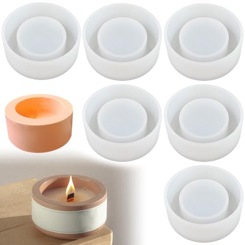 Behogan 6 Stück Silikonform Kerzenhalter, Silikon Kerzenhalter Einzelloch, DIY Gießform Kerzenständer, Dekorativ Für Weihnachtsdekoration Heim, für Kunst Heimdekoration Kerzen & Deko
