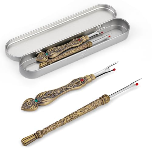 Tundi Vintage Nahttrenner, 2 Stück Maschentrenner Werkzeug, Fadentrenner, Metall Nahttrenner für Näharbeiten, Handarbeiten, Stricken, Basteln