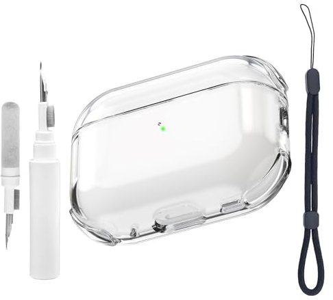 Teyomi Custodia Trasparente compatibile con Airpods Pro 3 con cinturino da polso, Cover per Airpods Pro 3, Custodia Protettiva per Airpods Pro3 Generazione, Supporta la ricarica wireless