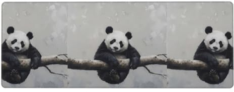 BROLEO Mauspad mit Panda-Motiv auf einem Ast, extra groß, für Computer, Büro, rutschfeste Gaming-Tastatur, verdickte Version, 30,5 x 80 cm