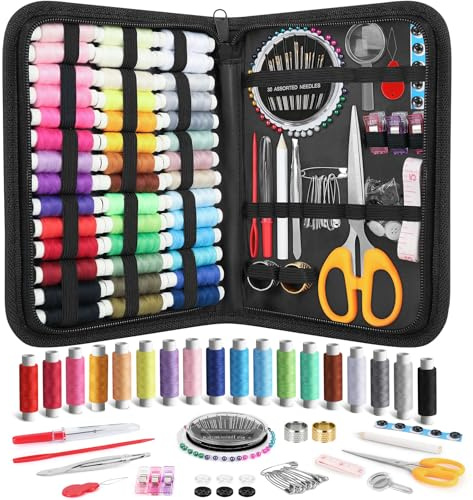 Coquimbo Kit Couture, 160 Pièces Premium Couture Accessoires Set de Couture, 42 Bobines de Fil, Kit de Couture Complet pour Débutants Adultes Voyageurs