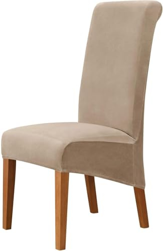 Stretch Hussen Für Stühle, Abnehmbar & Waschbar Bezug Waschbar, Elastische Stuhlüberzüge Für Esszimmer, Küche, Bankett & Hochzeit(Couleur Sable,Pack of 4)