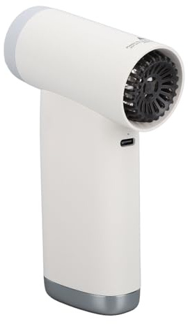 Dépoussiéreur d'air électrique, moteur sans brosse de souffleur de poussière portatif de 65W avec la lumière LED 100000 tr/min pour le nettoyage à la maison de voiture d'animal (Blanche)