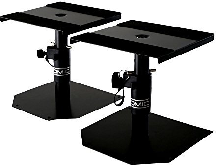 Pronomic SLS-15 Tischstative für Studio Monitore (2 stabile Boxenstative für Studiomonitore, niedrige Ausführung, höhenverstellbar von 18,5 cm bis 27,5 cm, Ablagefläche mit Moosgummistreifen) Schwarz