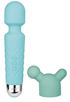 EIS Deluxe Silikon-Massager Caribbean Dream | mit extra Aufsatz | türkis | Akku-Betrieb | wasserdicht | Hautfreundliches Silikon | Wiederaufladbar | Ideal für Paare | Wasserdicht (IPX7) | Zubehör