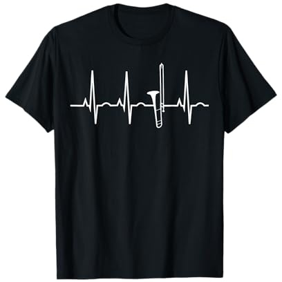 Posaunen-Spieler-Hemd - Trombone-Herzschlag-T-Shirt Band-T-S T-Shirt