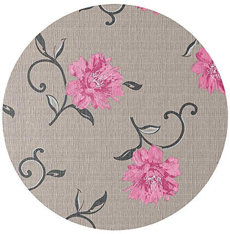 d-c-fix Wachstuchtischdecke Wachstuch Tischdecke Gartentischdecke Größe & Farbe wählbar Rund Oval Vivianne Beige Rund 110 cm abwaschbar geprägt