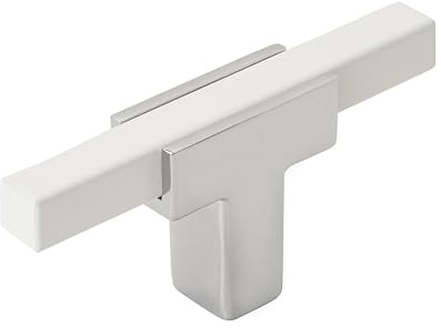 Amerock BP6726WHT | Kitchen Cabinet Door or Drawer Knob | Polished Chrome/White | 2-3/4 inch (70 mm)