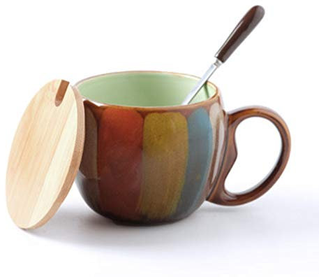 Prima Colazione Dipinta A Mano Creativa della Tazza di Prima Colazione delle Coppie di personalità della Tazza di Latte di Modo Creativo della Tazza con Un Cucchiaio del Cappuccio