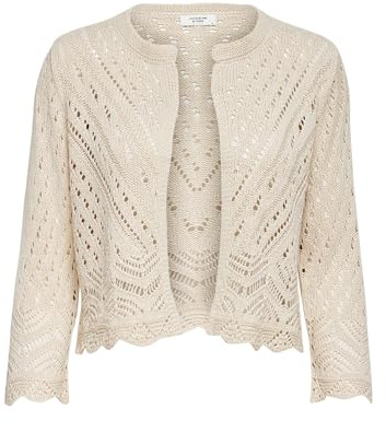 JdY Damen JDYSUN 3/4 Cropped KNT Cardigan, Tapioca, XS