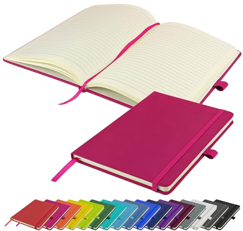 A5-Notizbuch neu liniert Hardcover-Tagebuch mittelgroßer Notizblock Notizen Tagebuch (Rosa)