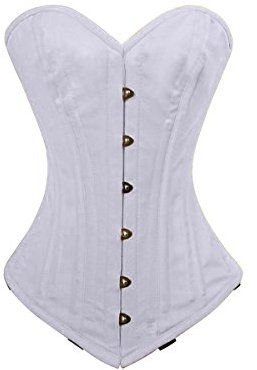 luvsecretlingerie Damen Taillentraining Schwerlast 26 Doppelt Stahl Knochen Vollbrustkorsett Steampunk Baumwolle Corsage #8937-TC