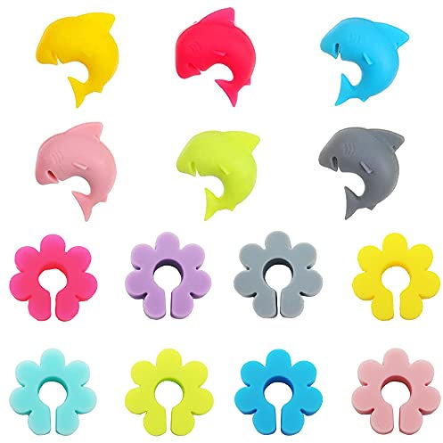 CTRICALVER Segnabicchiere, Segnabicchieri per calici Pennarelli per Bevande Segnabicchiere in Silicone, per Bevande in Silicone per Casa Bar Festa di Cocktail (14 pcs)