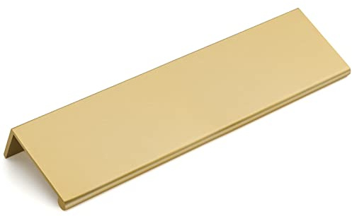 goldenwarm 10 Pack Gold Finger Edge Pulls Drawer Finger Pulls Champagne Gold Kitchen Hardware Handles Bedroom Dresser Drawers,5in Hole Center