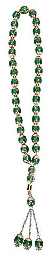 Hapivida Konstharts, muslimsk radband, unisex, Tesbih Allah, rosenkransar, islamiskt tryck, gravyr, radband, armband för islam dyrkning, tillbehör, hängande dekorationer (grön)